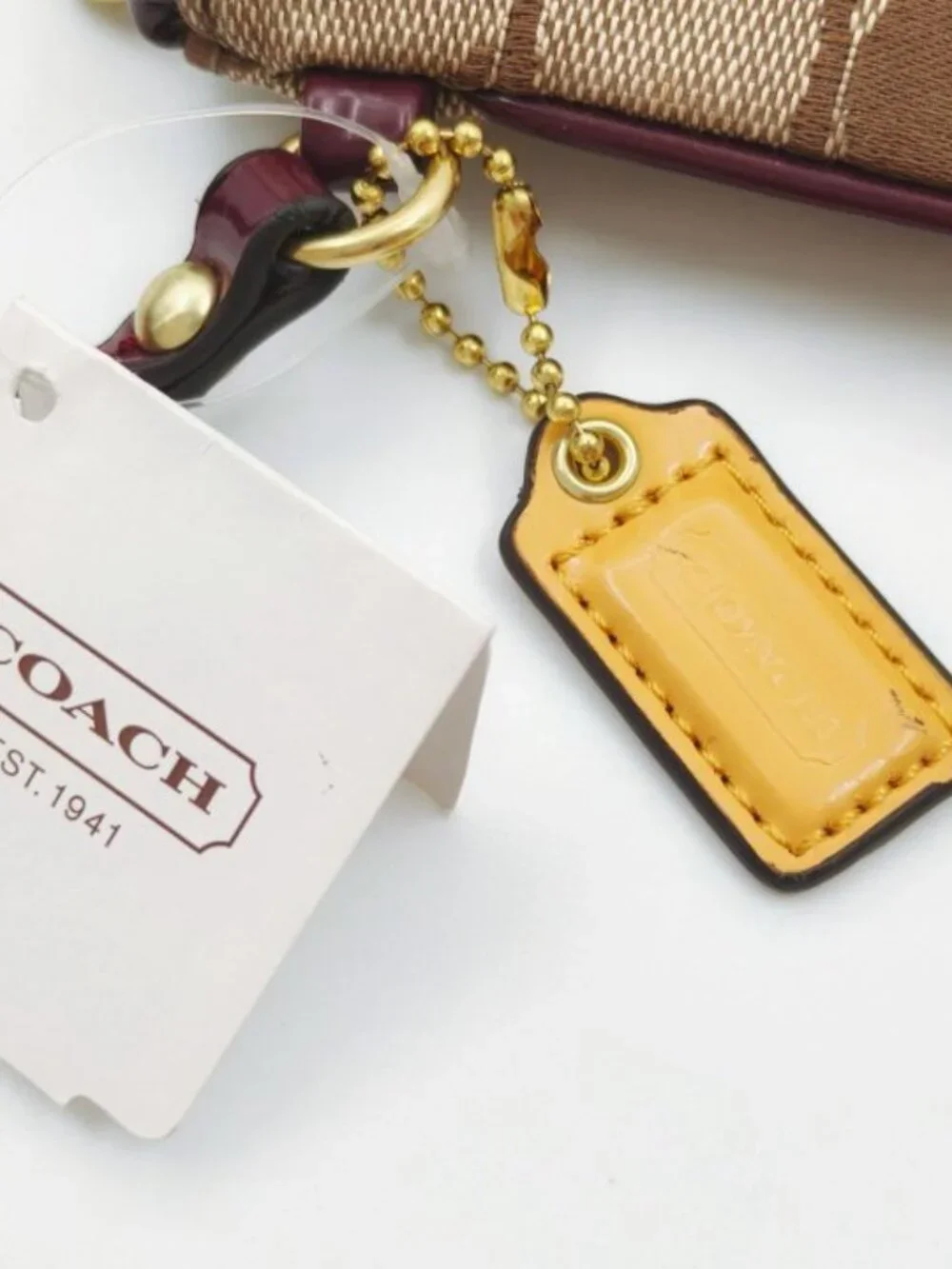 NWT Coach Signature Mini Wristlet Wallet